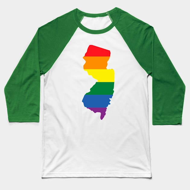 New Jersey state pride shirt Baseball T-Shirt by FiftyStatesOfGay